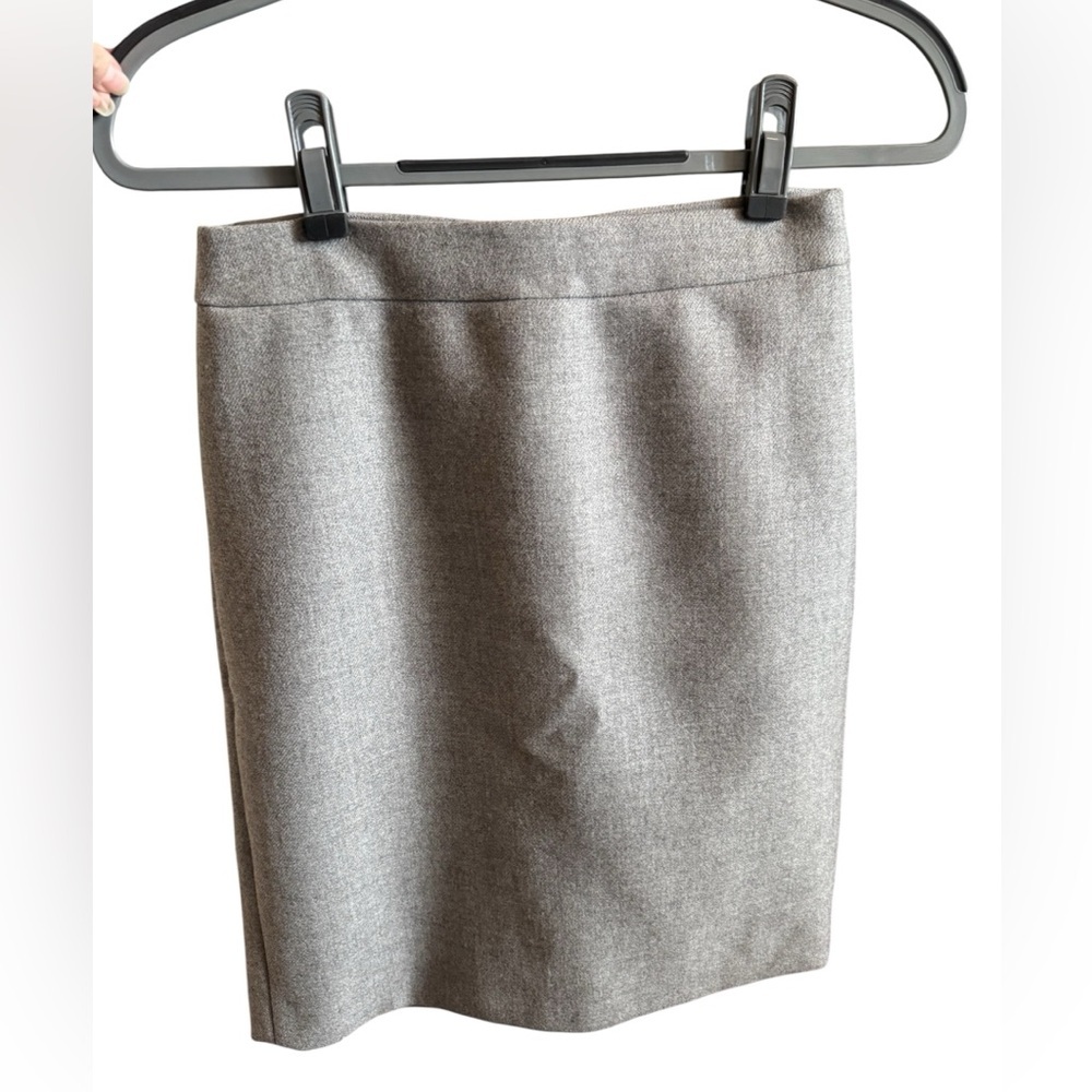 J. Crew Gray Wool, Lined Pencil Skirt